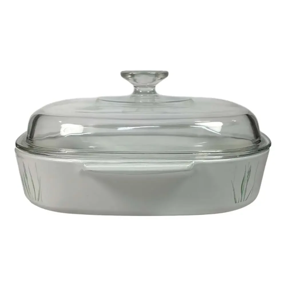 Corning Ware Shadow Iris Square Casserole 2.5 Liter A-10-B w/ Pyrex A-12-C Lid